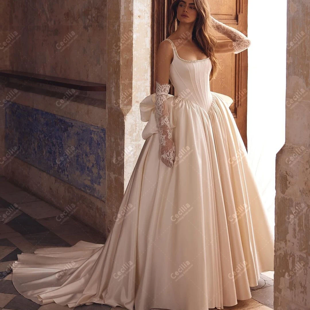 Gorgeous Wedding Dresses A Line Satin Bridal Gowns Bow Decoration Robes For Formal Party Charming Vestidos De Novia Customized
Gorgeous Wedding Dresses A Line Satin Bridal Gowns Bow Decoration Robes For Formal Party Charming Vestidos De Novia Customized