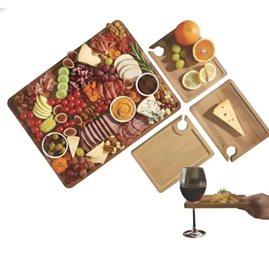 Atelier Acacia Wood Wine Appetizer Set with Serving Tray- 5-Piece Reversible Charcuterie and Cheese Board Collection for Entert
Atelier Acacia Wood Wine Appetizer Set with Serving Tray- 5-Piece Reversible Charcuterie and Cheese Board Collection for Entert