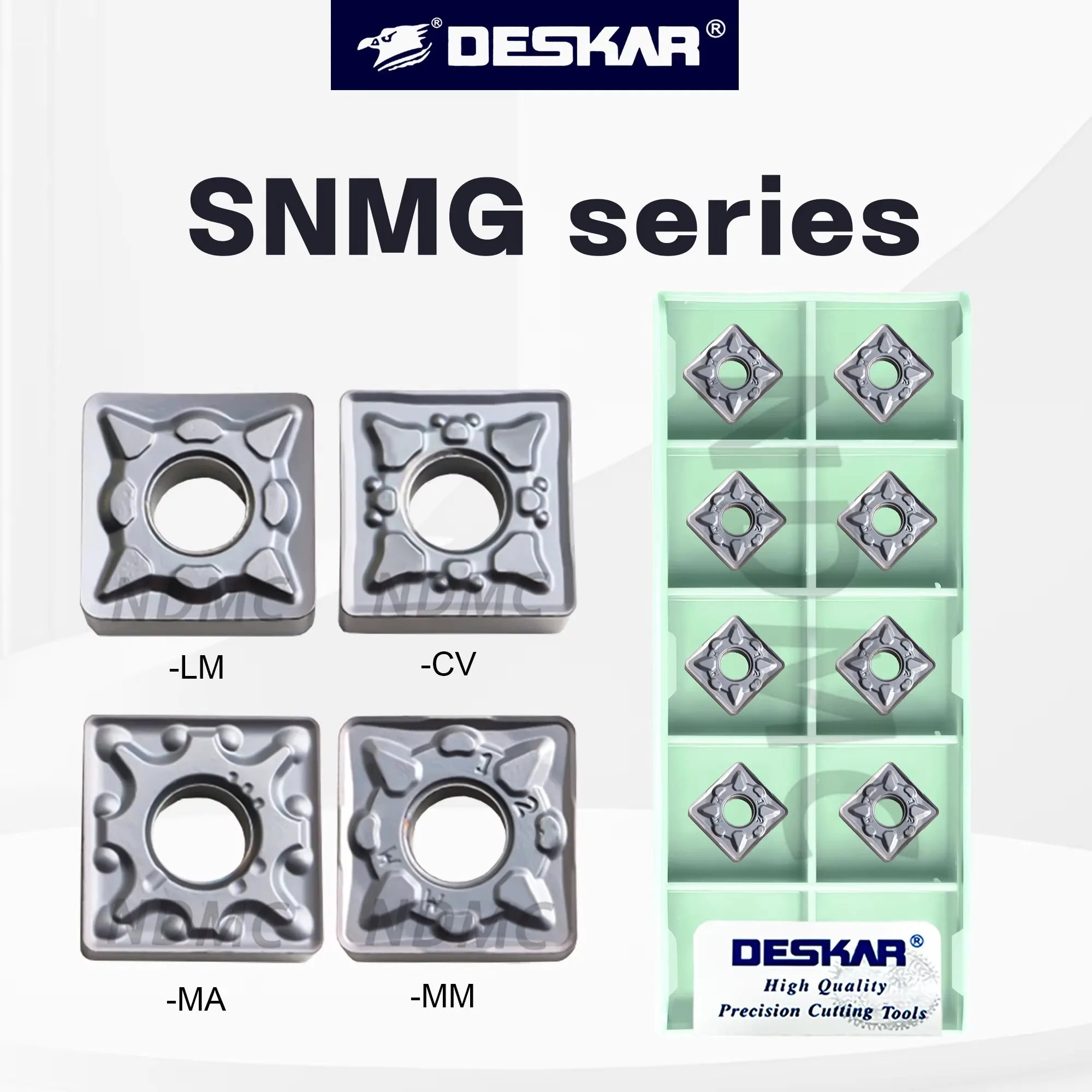 SNMG Series DESKAR Numerical Control Lathe Square Turning Insert SNMG120408/12-CV/MA/LM/MM LF6018S For Machining Stainless Steel
SNMG Series DESKAR Numerical Control Lathe Square Turning Insert SNMG120408/12-CV/MA/LM/MM LF6018S For Machining Stainless Steel