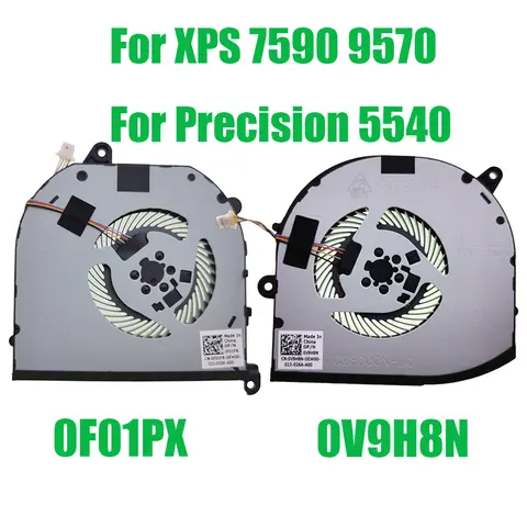 Laptop Cooling Fan For DELL For XPS 15 7590 9570 For Precision 5540 0F01PX F01PX DFS501105PR0T FM87 0V9H8N V9H8N NS75C01-18L26
