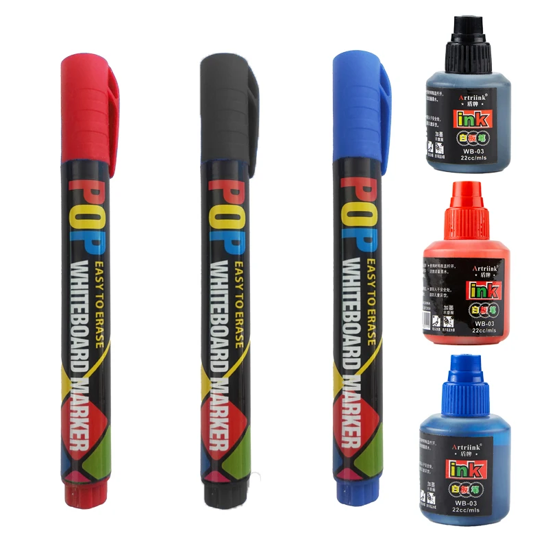 Refillable Whiteboard Markers Dry Earse Pen 3 Colors (Black/Red/Blue), 2.8mm Round Tip for School, Office, Journaling
Refillable Whiteboard Markers Dry Earse Pen 3 Colors (Black/Red/Blue), 2.8mm Round Tip for School, Office, Journaling