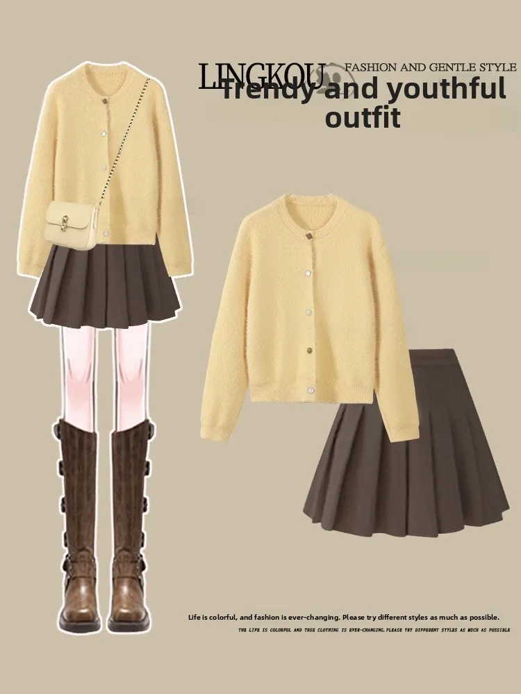 plus Size Knitted Sweater And High Waist Pleated Skirt Set Women's Fashion Autumn Design Gentle Style Two Piece Ensemble
plus Size Knitted Sweater And High Waist Pleated Skirt Set Women's Fashion Autumn Design Gentle Style Two Piece Ensemble