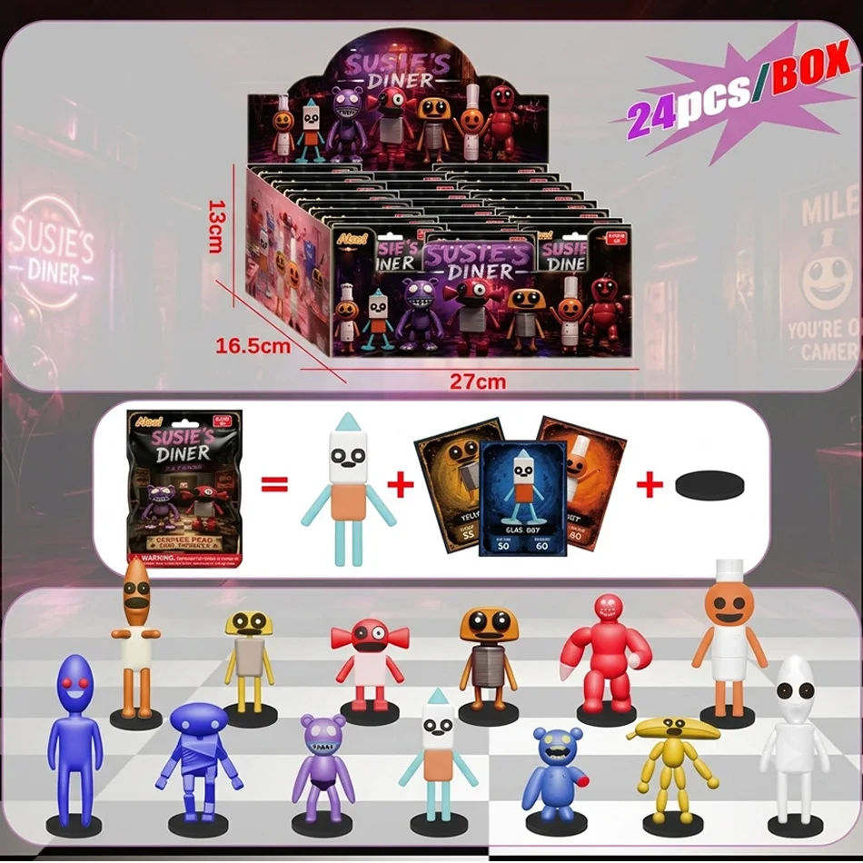 Suzys Restaurant Mystery Blind Box Figure Set – 12PCS Colorful Character Collectible Figurines with Display Base, Detailed Anime
Suzys Restaurant Mystery Blind Box Figure Set – 12PCS Colorful Character Collectible Figurines with Display Base, Detailed Anime