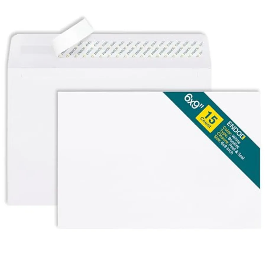 6x9 Open-Side Envelopes - Pack - White, Self-Seal, Peel and Seal Closure - 28 lb Paper - Plain - Business and Personal Use
6x9 Open-Side Envelopes - Pack - White, Self-Seal, Peel and Seal Closure - 28 lb Paper - Plain - Business and Personal Use