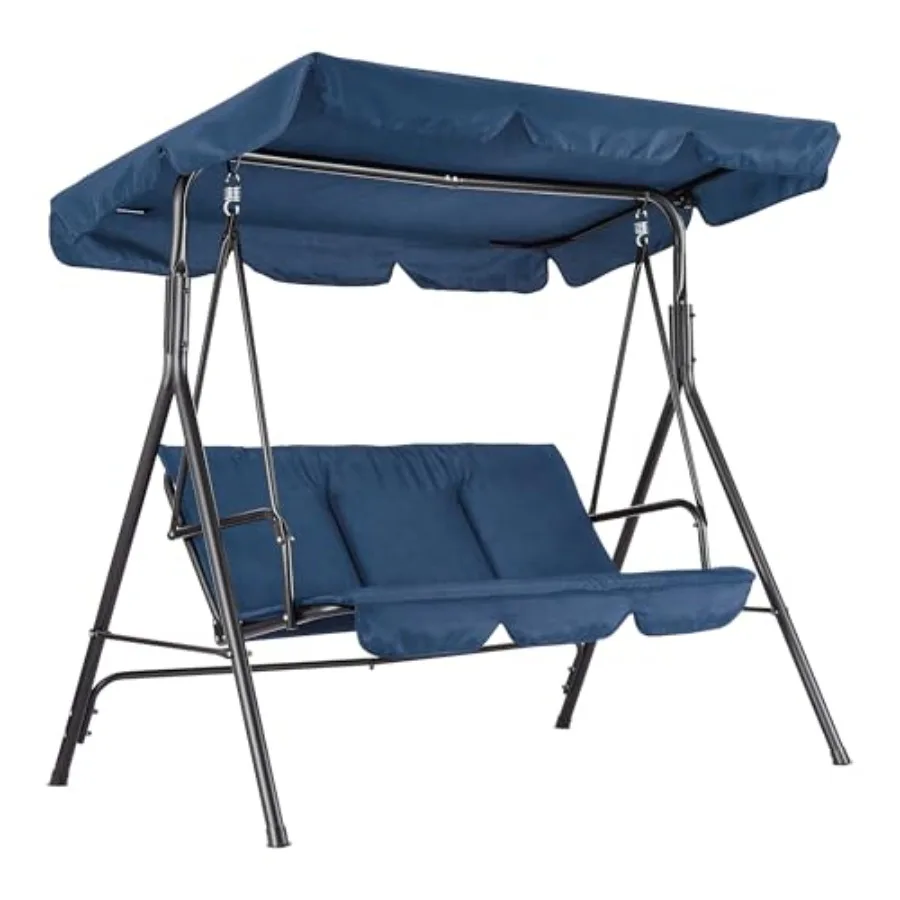 Outdoor Patio Swing with Adjustable Canopy - 3-Seat Porch Swing with Stand 600 Lbs Capacity Heavy-Duty Steel Frame Waterproof 1
Outdoor Patio Swing with Adjustable Canopy - 3-Seat Porch Swing with Stand 600 Lbs Capacity Heavy-Duty Steel Frame Waterproof 1