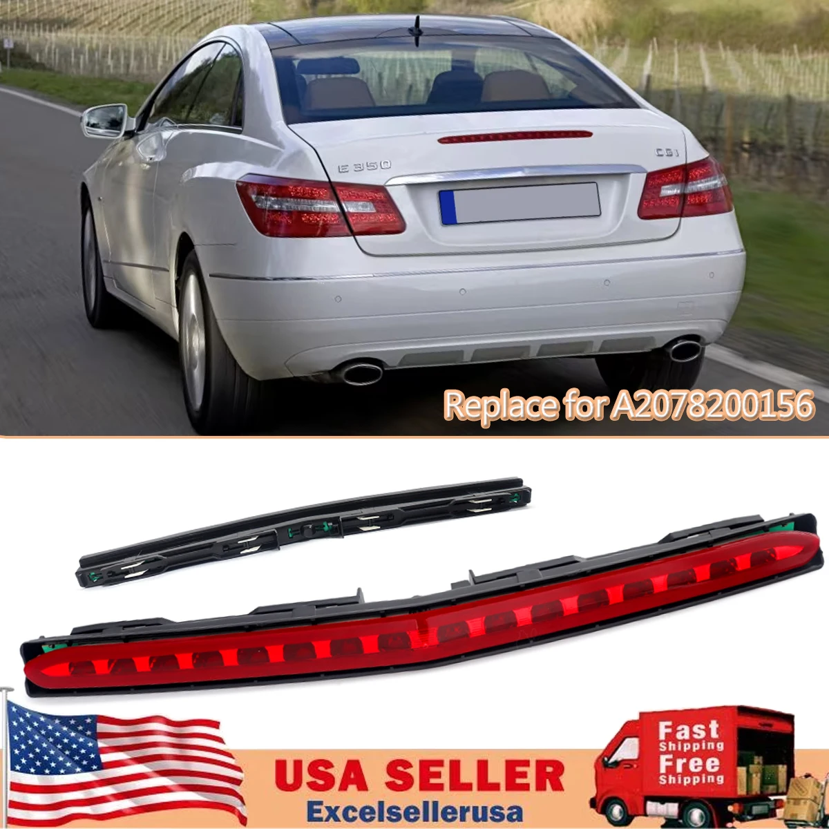 Rear Upper Third Brake Stop Light Lamp For Mercedes-Benz E-Class W207/C207 2009-2017 Replace For 2078200156 Stop Light Bar Assembly
Rear Upper Third Brake Stop Light Lamp For Mercedes-Benz E-Class W207/C207 2009-2017 Replace For 2078200156 Stop Light Bar Assembly