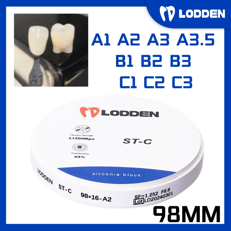 Lodden ST Цвет Цирконий ST-C Многослойные Циркониевые Блоки Стоматологическая Лаборатория Зубная Корона Материал CAD CAM 98 мм Система
Lodden ST Цвет Цирконий ST-C Многослойные Циркониевые Блоки Стоматологическая Лаборатория Зубная Корона Материал CAD CAM 98 мм Система