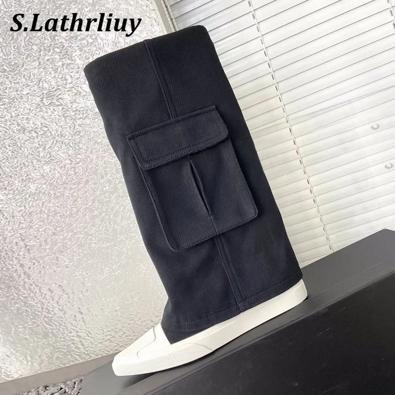 2024 Autumn Winter Fashion Canvas Trouser Boots Women's Pointed Toe Pocket Tooling Boots Flat Thick Bottom Knee High Long Botas
2024 Autumn Winter Fashion Canvas Trouser Boots Women's Pointed Toe Pocket Tooling Boots Flat Thick Bottom Knee High Long Botas