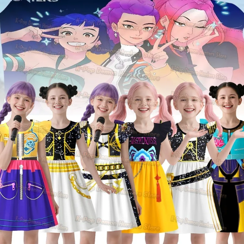 KPop Demon Hunters Dress Kid's Casual Summer Clothes Cute Baby Girls Princess Dress Party Dresses Cosplay Costume Vestidos Gift
KPop Demon Hunters Dress Kid's Casual Summer Clothes Cute Baby Girls Princess Dress Party Dresses Cosplay Costume Vestidos Gift