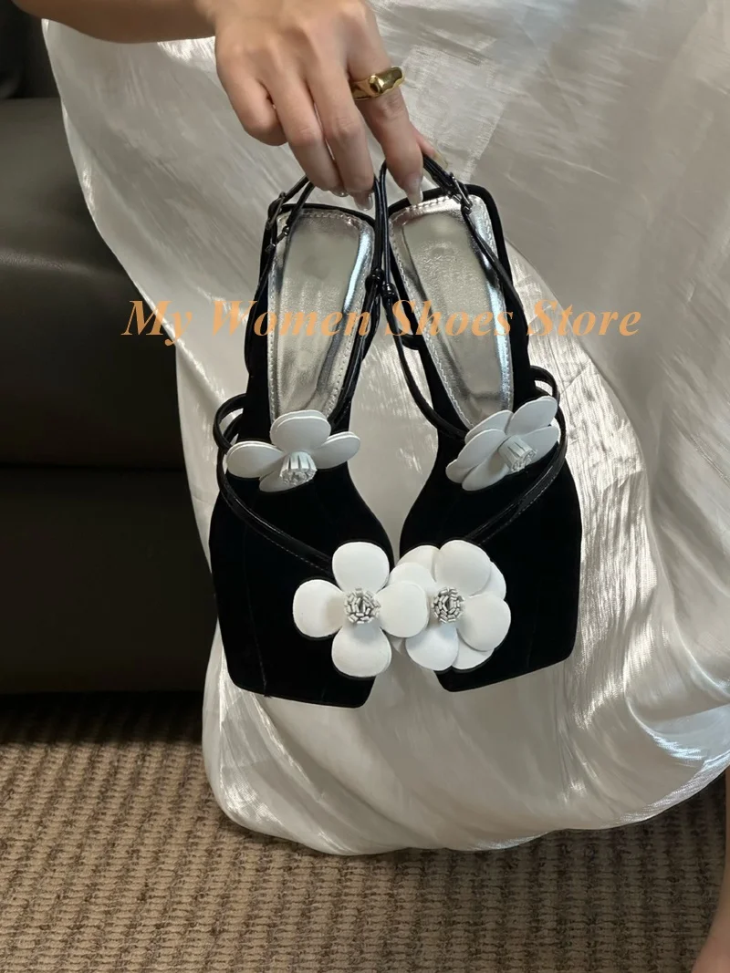 Flower Decor Square Toe Sandals Back Strap Runway 2026 Summer Women Dress Shoes Strange Style Handmade Gold Fashion Shoes
Flower Decor Square Toe Sandals Back Strap Runway 2026 Summer Women Dress Shoes Strange Style Handmade Gold Fashion Shoes