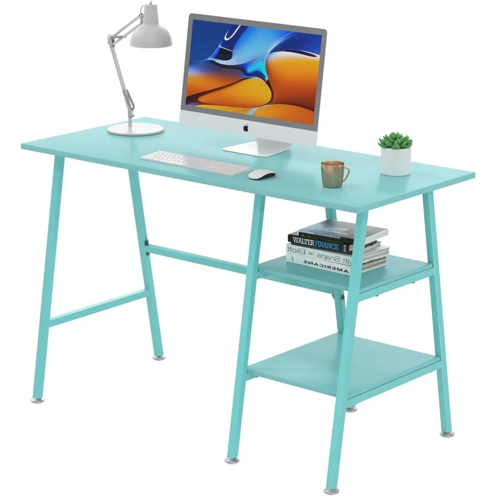 43 Inch Modern Wooden Computer Desk with Shelves, Blue Home Office Table for Study and Work
43 Inch Modern Wooden Computer Desk with Shelves, Blue Home Office Table for Study and Work