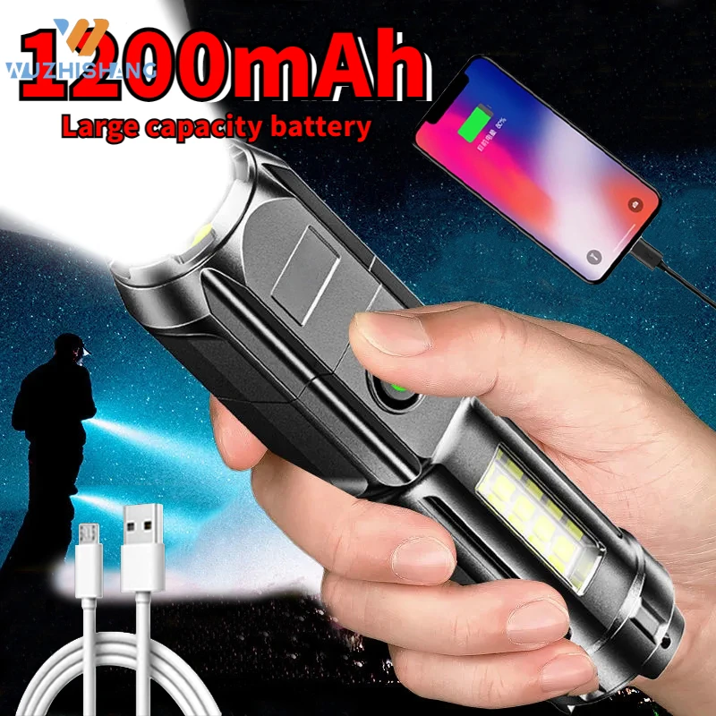 Strong Light Tactical Flashlight Outdoor Camping Multifunctional Lantern USB Rechargeable Light 4 Modes with Side Lights Torch
Strong Light Tactical Flashlight Outdoor Camping Multifunctional Lantern USB Rechargeable Light 4 Modes with Side Lights Torch