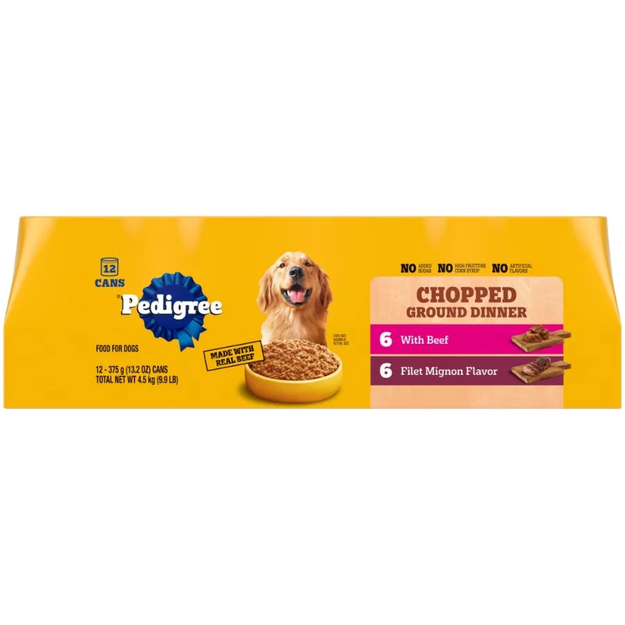 Chopped Ground Dinner Filet Mignon and Beef Variety Pack Wet Dog Food, 12 13.2 Oz Cans
Chopped Ground Dinner Filet Mignon and Beef Variety Pack Wet Dog Food, 12 13.2 Oz Cans