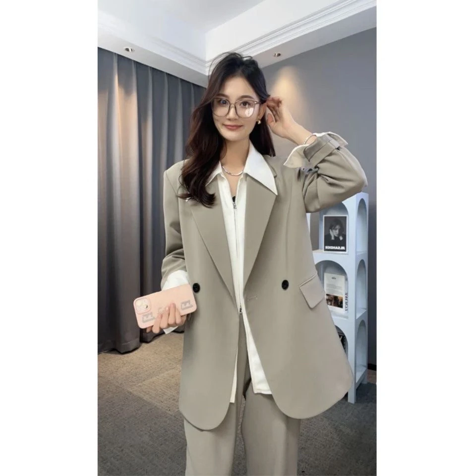 SuperAen 2026 Spring New Design Oversize Women's Korean Style Casual Notched Suit Solid Color Loose Long Pants Sets
SuperAen 2026 Spring New Design Oversize Women's Korean Style Casual Notched Suit Solid Color Loose Long Pants Sets