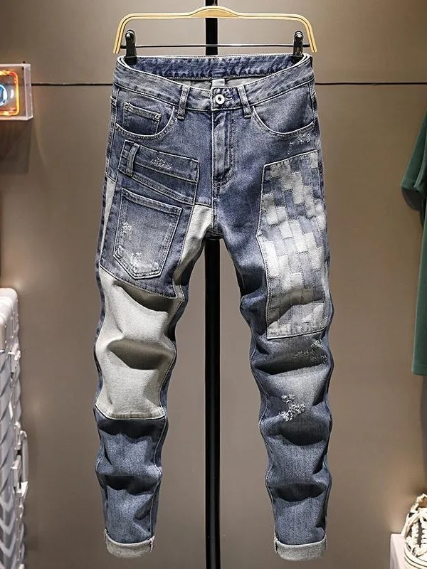 High-End Color-Blo Men's Jeans Trendy Patchwork Straight Leg Elastic Wear Resistant Casual Long Pants Youth Faion
High-End Color-Blo Men's Jeans Trendy Patchwork Straight Leg Elastic Wear Resistant Casual Long Pants Youth Faion