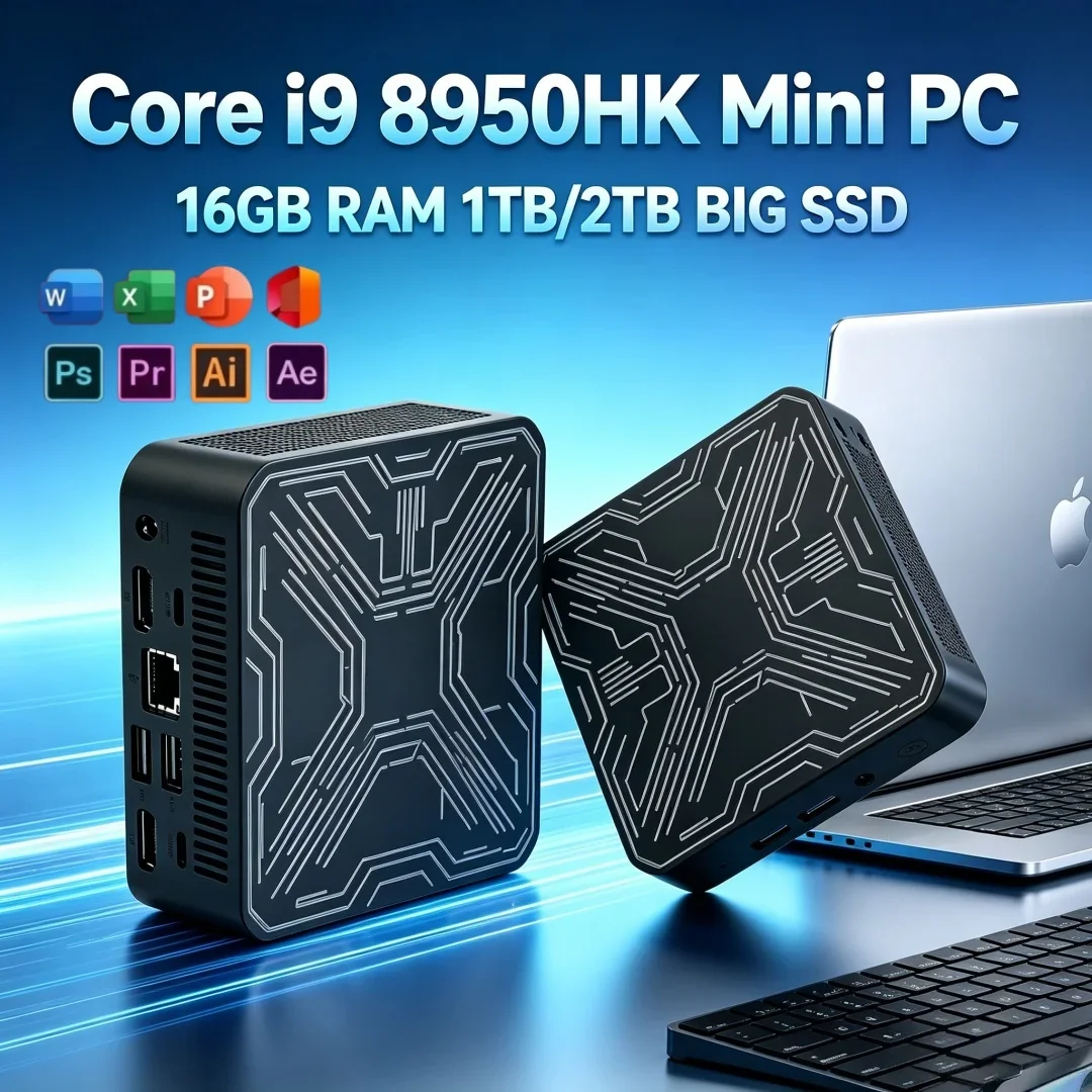 New Arrival High Speed Core I9 8950HK Mini PC BT5.2 2026 Portable 16GB RAM Optional 1TB 2TB SSD Office PC
New Arrival High Speed Core I9 8950HK Mini PC BT5.2 2026 Portable 16GB RAM Optional 1TB 2TB SSD Office PC