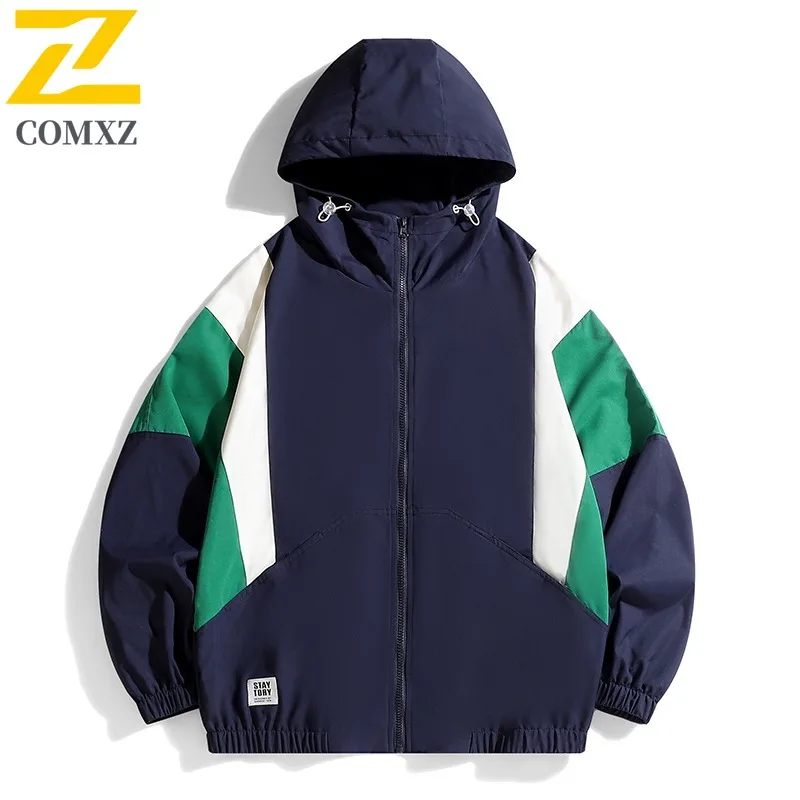 COMXZ Colorblock Windbreaker Couple's Waterproof Windproof Hooded Jacket Outdoor Zipper Coat for Camping Fishing Spring Autumn
COMXZ Colorblock Windbreaker Couple's Waterproof Windproof Hooded Jacket Outdoor Zipper Coat for Camping Fishing Spring Autumn
