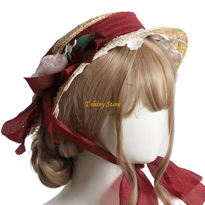 N58F Summer Spring Sunshades Flat Bonnets Hat Elegant Flower Decors Bonnets Beach Hat
N58F Summer Spring Sunshades Flat Bonnets Hat Elegant Flower Decors Bonnets Beach Hat