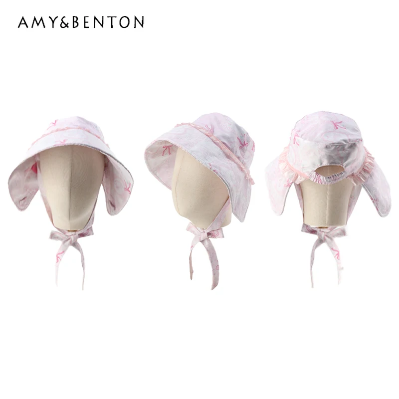 Original Design Sweet Girl Printed Y2k Lace Bow Women's Hat 2025 Autumn New Pink Sun Protection Versatile Tie Cute Hats Ladies 
Original Design Sweet Girl Printed Y2k Lace Bow Women's Hat 2025 Autumn New Pink Sun Protection Versatile Tie Cute Hats Ladies