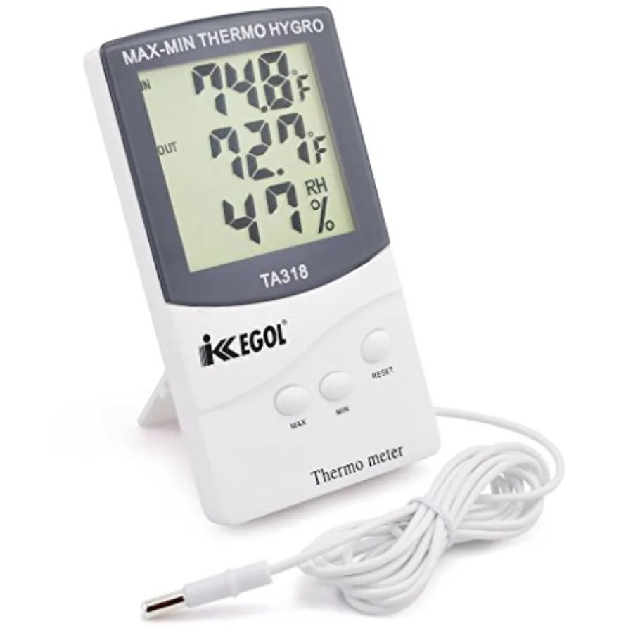 Dual Sensor LCD Display Indoor Outdoor Digital Thermometer Hygrometer with Max Min Memory
Dual Sensor LCD Display Indoor Outdoor Digital Thermometer Hygrometer with Max Min Memory