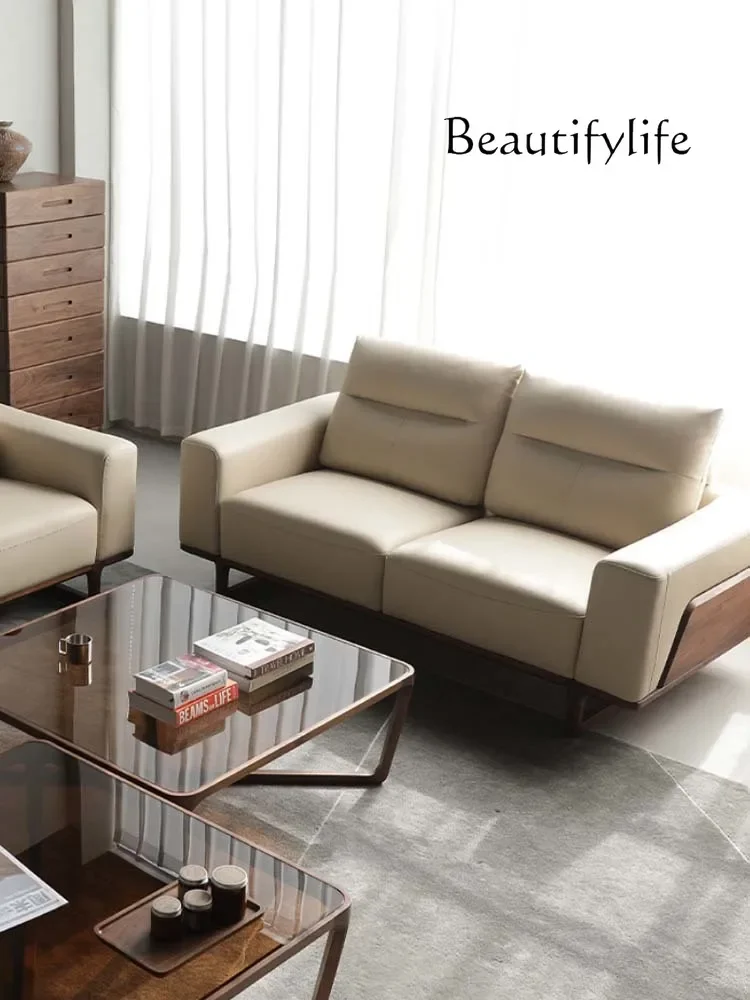 muebles para hogar North American Black Walnut Leather Sofa First Layer Cowhide Light Luxury Villa Large Flat Layer Solid Wood
muebles para hogar North American Black Walnut Leather Sofa First Layer Cowhide Light Luxury Villa Large Flat Layer Solid Wood