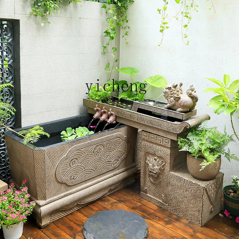 XL Decorative Courtyard Water Flowing Ornament Chinese Style Outdoor Garden Terrace Landscaping Fish Pond Circulating
XL Decorative Courtyard Water Flowing Ornament Chinese Style Outdoor Garden Terrace Landscaping Fish Pond Circulating