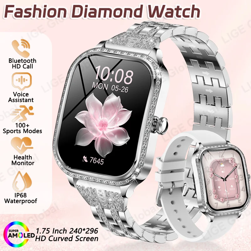 LIGE Fashion Luxury Women Smart Watch Ladies Gift 1.75" Curved Screen Heart Rate Fitness Bracelet IP68 Waterproof BT Call Clock
LIGE Fashion Luxury Women Smart Watch Ladies Gift 1.75" Curved Screen Heart Rate Fitness Bracelet IP68 Waterproof BT Call Clock