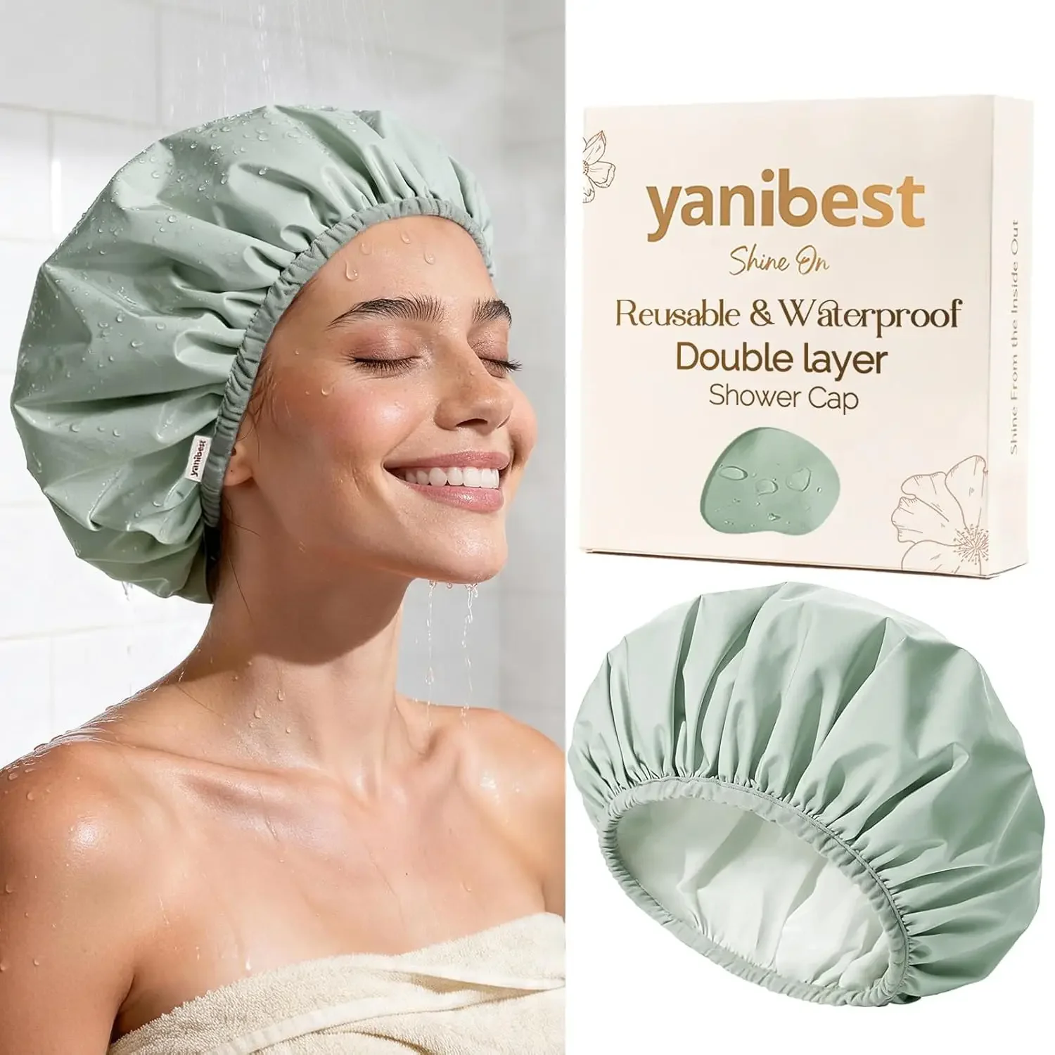 Reusable Waterproof Shower Cap with Soft Non-Slip Band for Women, Double Layer Bath Hair Cover for All Hair Types
Reusable Waterproof Shower Cap with Soft Non-Slip Band for Women, Double Layer Bath Hair Cover for All Hair Types