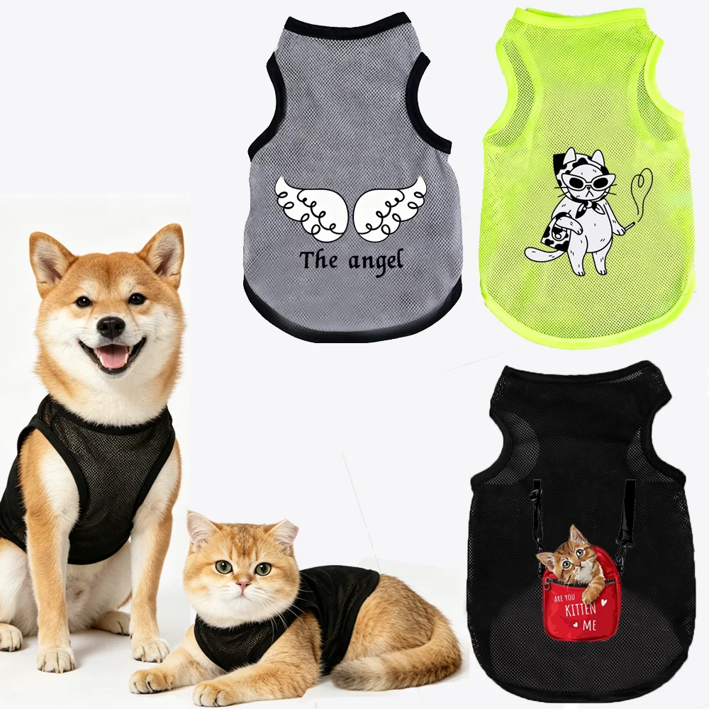 Summer Breathable Mesh Pet Vest Cartoon Print Sleeveless Shirt Soft Cool Sunproof Clothes for Dogs & Cats Apparel
Summer Breathable Mesh Pet Vest Cartoon Print Sleeveless Shirt Soft Cool Sunproof Clothes for Dogs & Cats Apparel