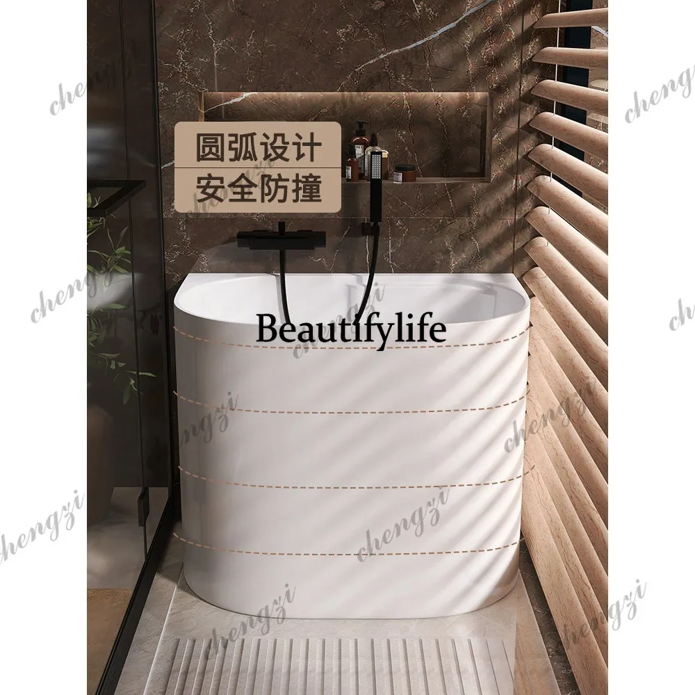 Super deep small bathtub small apartment acrylic independent seamless integrated small movable deep bubble
Super deep small bathtub small apartment acrylic independent seamless integrated small movable deep bubble