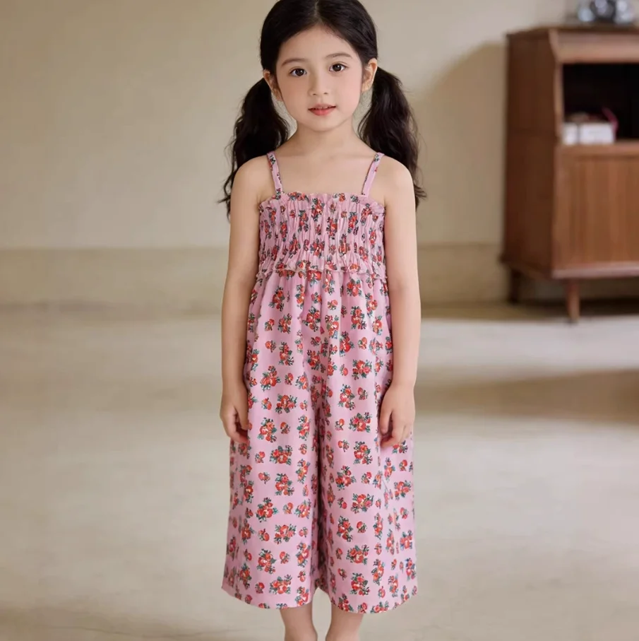 Girls Printed Sleeveless Jumpsuit Toddler Smocked Wide Leg Romper Kids Summer Casual Playsuit
Girls Printed Sleeveless Jumpsuit Toddler Smocked Wide Leg Romper Kids Summer Casual Playsuit