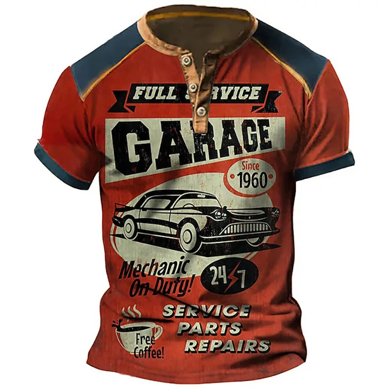 Vintage Car Graphic Men's T-Shirts 3D Printed Button-Down Henley Shirts Short Sleeve Tops Fashion Loose Round Neck Male Clothing
Vintage Car Graphic Men's T-Shirts 3D Printed Button-Down Henley Shirts Short Sleeve Tops Fashion Loose Round Neck Male Clothing
