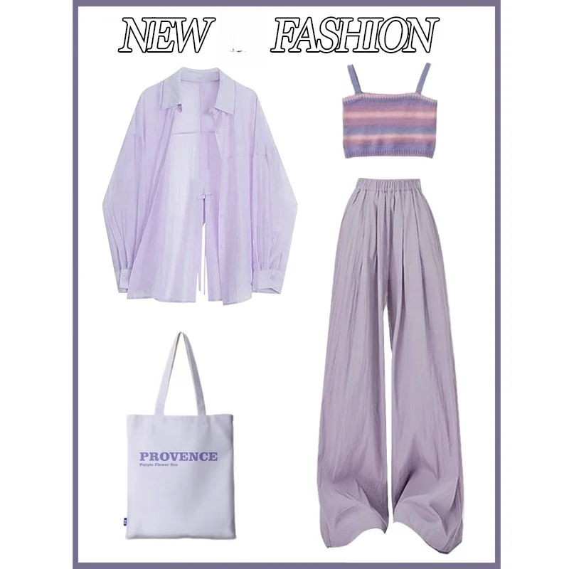 Faionable Loose Svel Sun Protection irt Женский летний повседневный наряд Утягивающие широкие брюки Цветной дизайн
Faionable Loose Svel Sun Protection irt Женский летний повседневный наряд Утягивающие широкие брюки Цветной дизайн