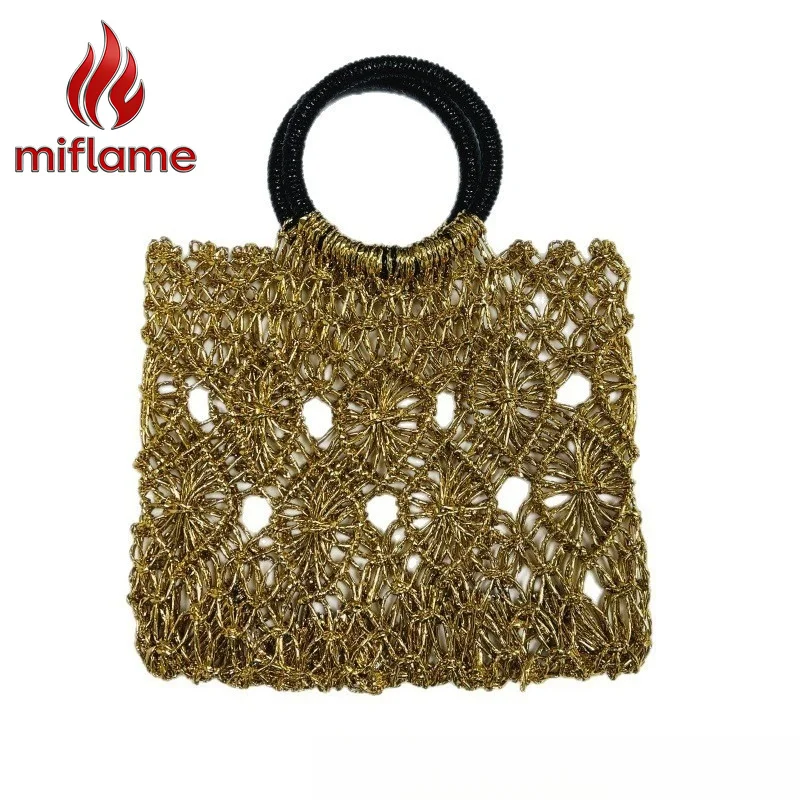 Women's Straw Beach Tote Bag with Breathable Hollow Design Handmade Woven Gold Silver Thread Summer Travel
Women's Straw Beach Tote Bag with Breathable Hollow Design Handmade Woven Gold Silver Thread Summer Travel