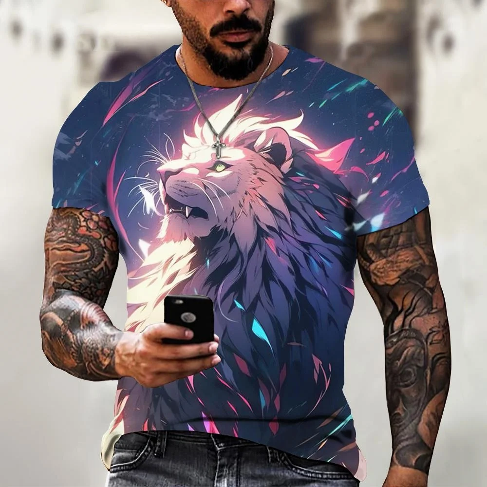 Cartoon Lion Pattern Men's T-Shirt 3D Anime Animal Print Short Sleeve Tops For Men Summer Daily Leisure Loose Breathable Clothes
Cartoon Lion Pattern Men's T-Shirt 3D Anime Animal Print Short Sleeve Tops For Men Summer Daily Leisure Loose Breathable Clothes