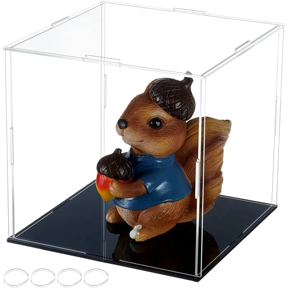 Clear Acrylic Display Case with Black Base & 4 Pcs Rubber Rings 6x6x6 Inch Cube Clear Self-Assembly Acrylic Box Dustproof
Clear Acrylic Display Case with Black Base & 4 Pcs Rubber Rings 6x6x6 Inch Cube Clear Self-Assembly Acrylic Box Dustproof