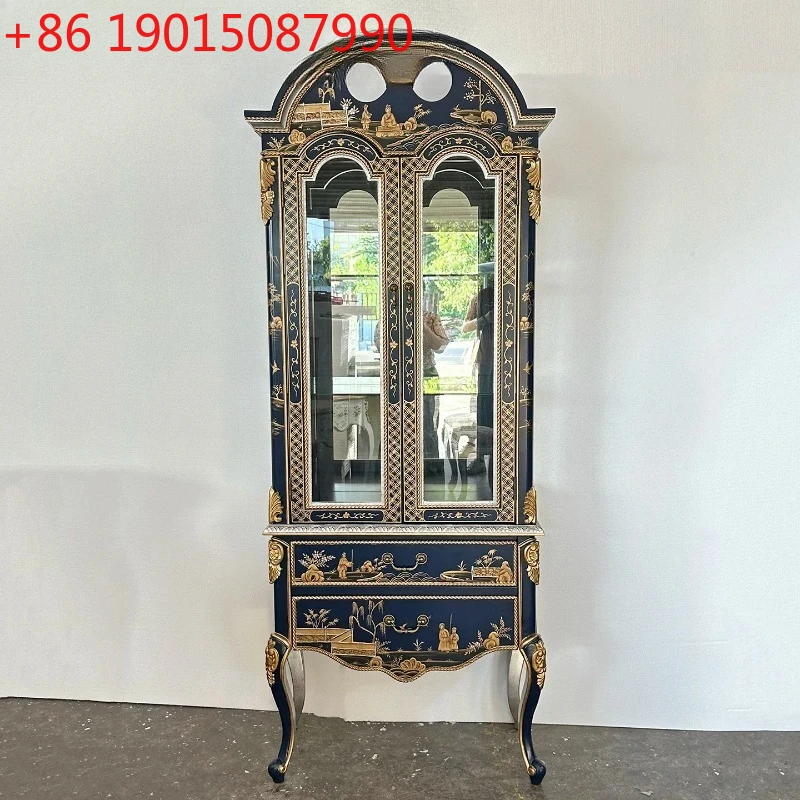 J French Double-door Glass Wine Cabinet Light Luxury Dining Side Cabinet American Emperor Blue Painted Bookcase Wine Storage
J French Double-door Glass Wine Cabinet Light Luxury Dining Side Cabinet American Emperor Blue Painted Bookcase Wine Storage