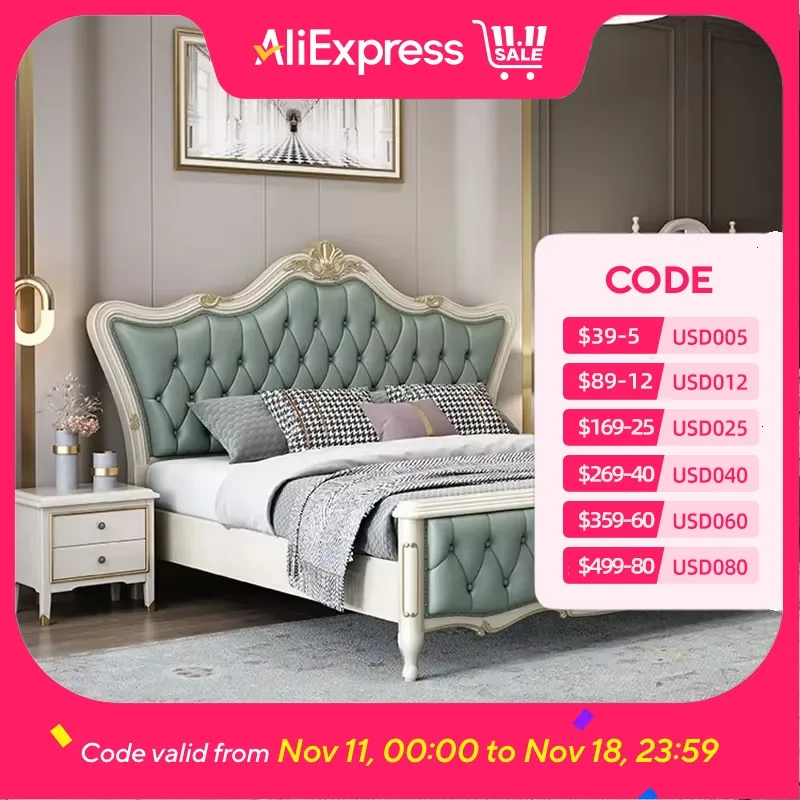 Royal European Double Bed Frame Modern Luxury High End Aesthetic Twin Bed Frame King Size Sleeping Cama Box Casal Home Furniture
Royal European Double Bed Frame Modern Luxury High End Aesthetic Twin Bed Frame King Size Sleeping Cama Box Casal Home Furniture