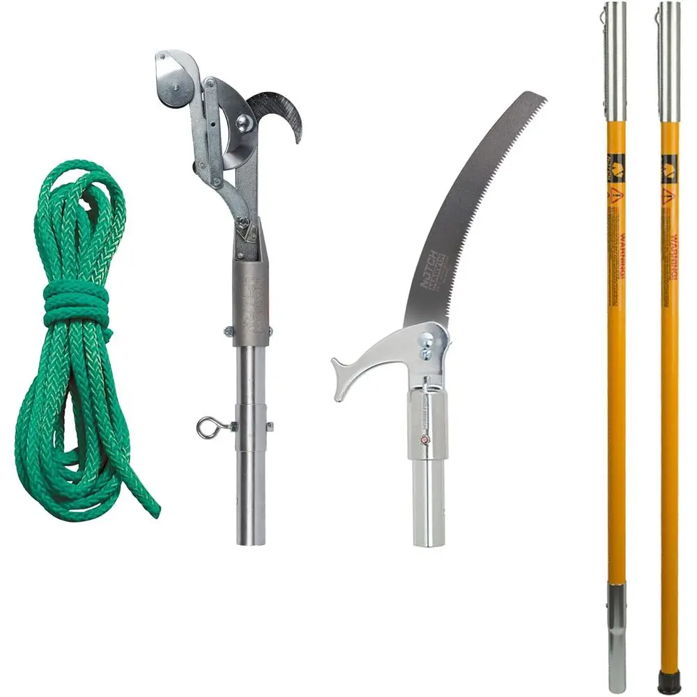 12ft Pole Saw Set with Anti-Rust Chrome Blade and 8 Cutting Capacity, Extendable Fiberglass Poles
12ft Pole Saw Set with Anti-Rust Chrome Blade and 8 Cutting Capacity, Extendable Fiberglass Poles
