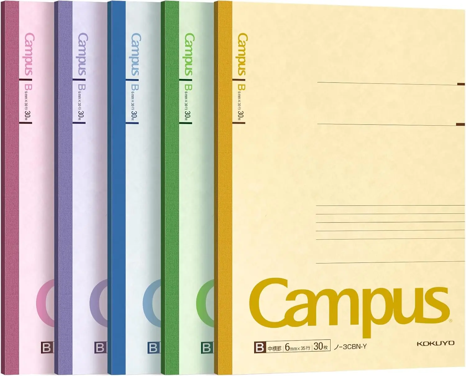 5 Pack Semi-B5 Composition Notebooks, 6mm Ruled 30 Sheets, Campus Lined Notebook for School Work Study Note Taking
5 Pack Semi-B5 Composition Notebooks, 6mm Ruled 30 Sheets, Campus Lined Notebook for School Work Study Note Taking