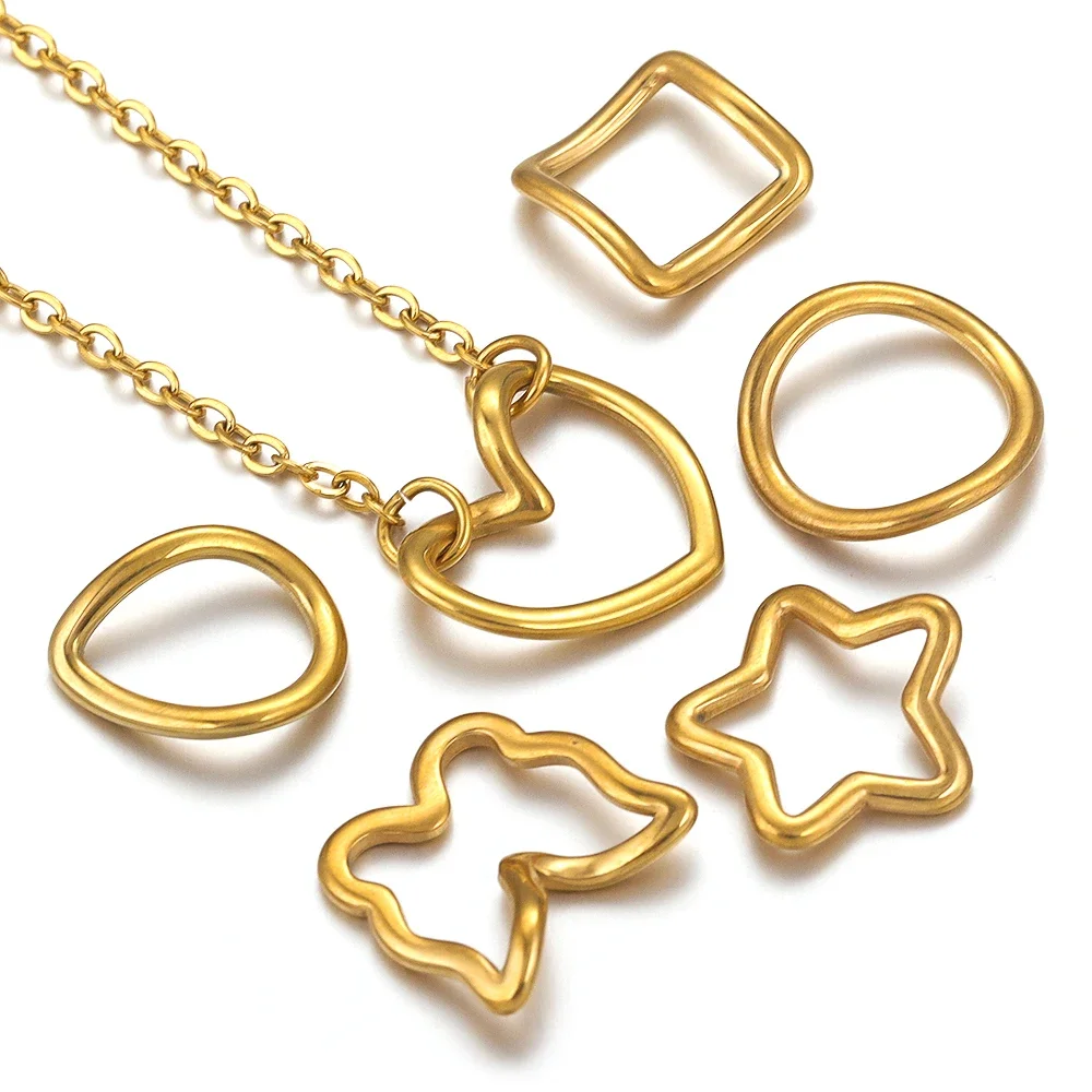 5pcs Stainless Steel Charm Connectors Heart Butterfly Flower Frame Gold Plated for DIY Necklace Earrings Jewelry Making Supplies
5pcs Stainless Steel Charm Connectors Heart Butterfly Flower Frame Gold Plated for DIY Necklace Earrings Jewelry Making Supplies