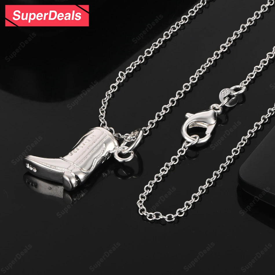 SuperDeals 925 Sterling Silver Necklace Shoe/Boot Pendant 16-30 Inch Chain Women's Fashion Party Trend Jewelry Wholesale
SuperDeals 925 Sterling Silver Necklace Shoe/Boot Pendant 16-30 Inch Chain Women's Fashion Party Trend Jewelry Wholesale