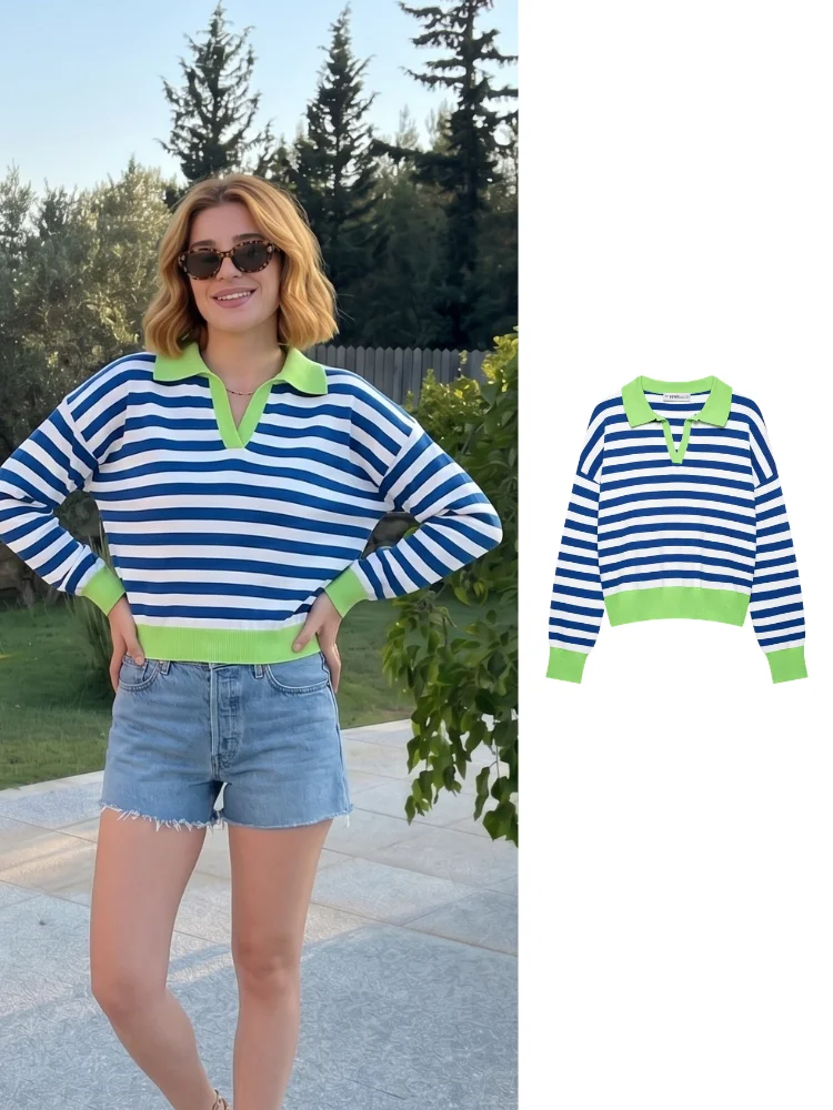 HH Women's Spring Fall Color Block Knit Sweater Collar Cuff Stripe Cropped Top Casual Campus Beach Vacation Daily Streetwear
HH Women's Spring Fall Color Block Knit Sweater Collar Cuff Stripe Cropped Top Casual Campus Beach Vacation Daily Streetwear