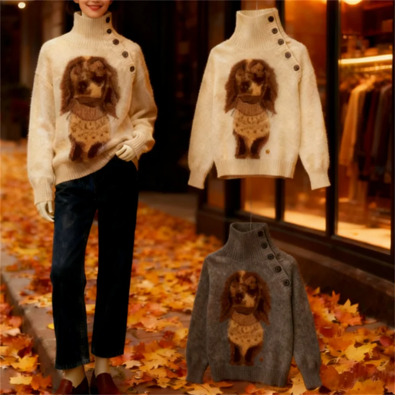 Осень 2024, модный сексуальный женский пуловер с вышивкой животных, вязаный свитер
Осень 2024, модный сексуальный женский пуловер с вышивкой животных, вязаный свитер