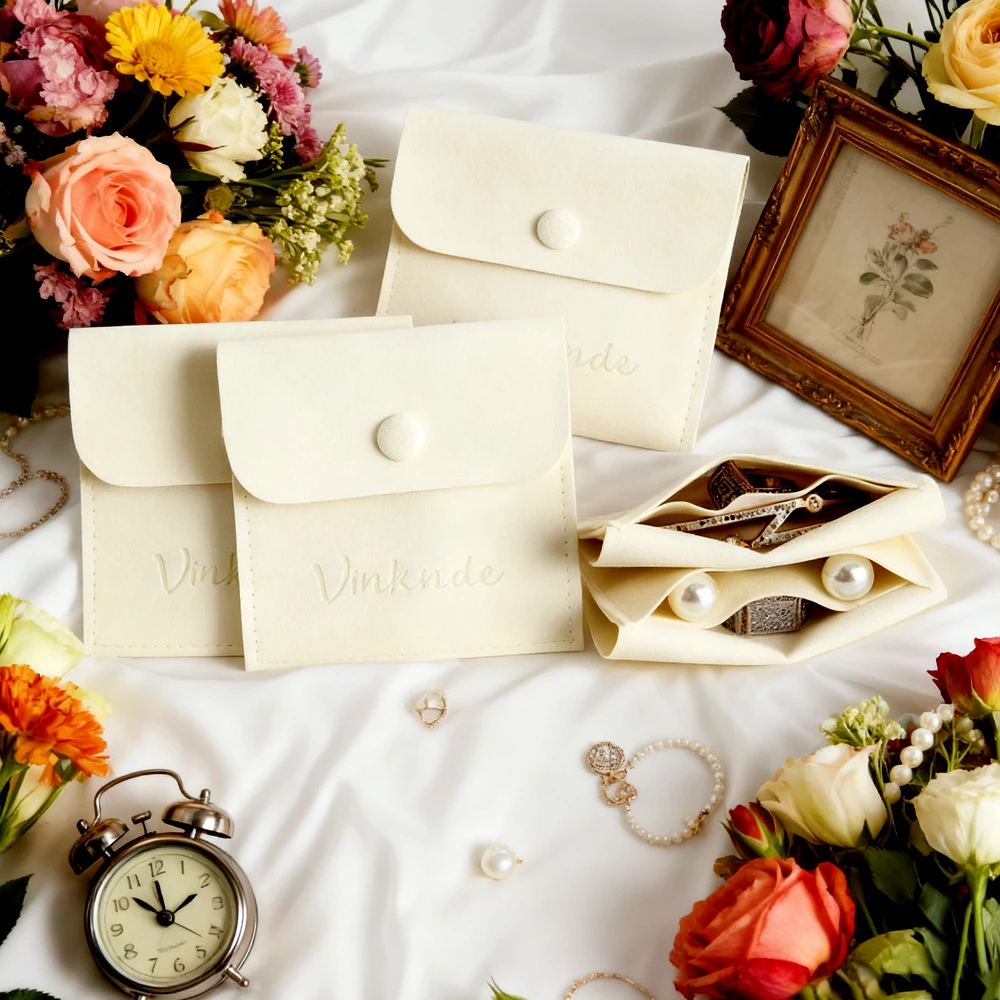 Custom Printing Beige Suede Microfiber Jewelry Bag Snap Gift Packaging Pouch With Divider for Necklace Ring Earring Oils Candle
Custom Printing Beige Suede Microfiber Jewelry Bag Snap Gift Packaging Pouch With Divider for Necklace Ring Earring Oils Candle