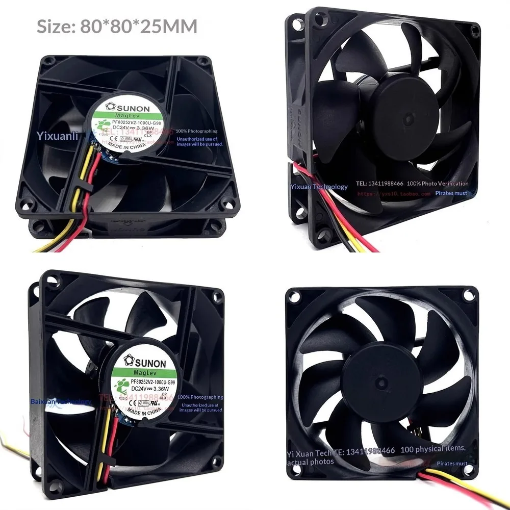 For SUNON PF80252V2-1000U-G99 DC24V 3.36W 8CM 3-Wire Cooling Fan
For SUNON PF80252V2-1000U-G99 DC24V 3.36W 8CM 3-Wire Cooling Fan