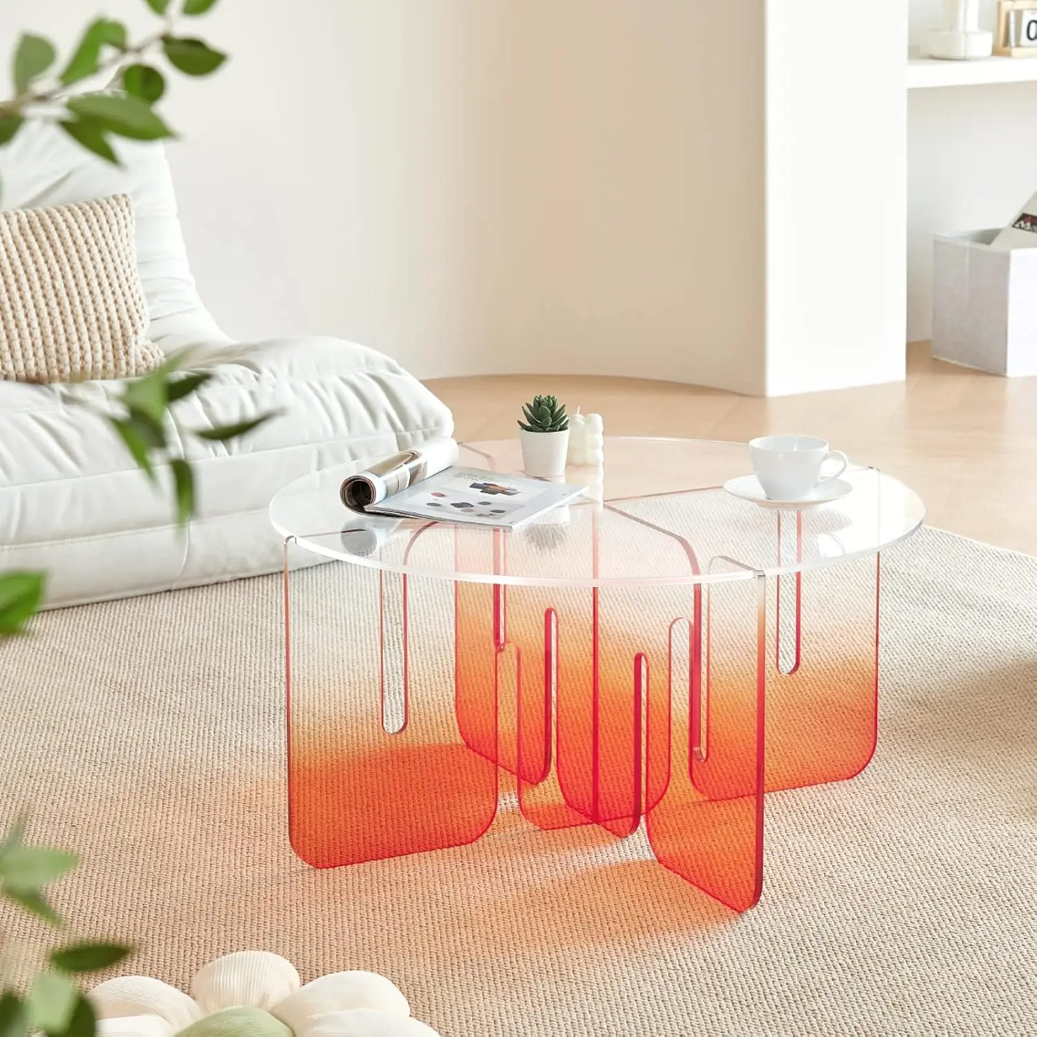 Acrylic Coffee Table – 31 x 16 Inches Coffee Table with Clear Round Top & Gradient Legs – Ultrathick Modern Round Table – Red
Acrylic Coffee Table – 31 x 16 Inches Coffee Table with Clear Round Top & Gradient Legs – Ultrathick Modern Round Table – Red