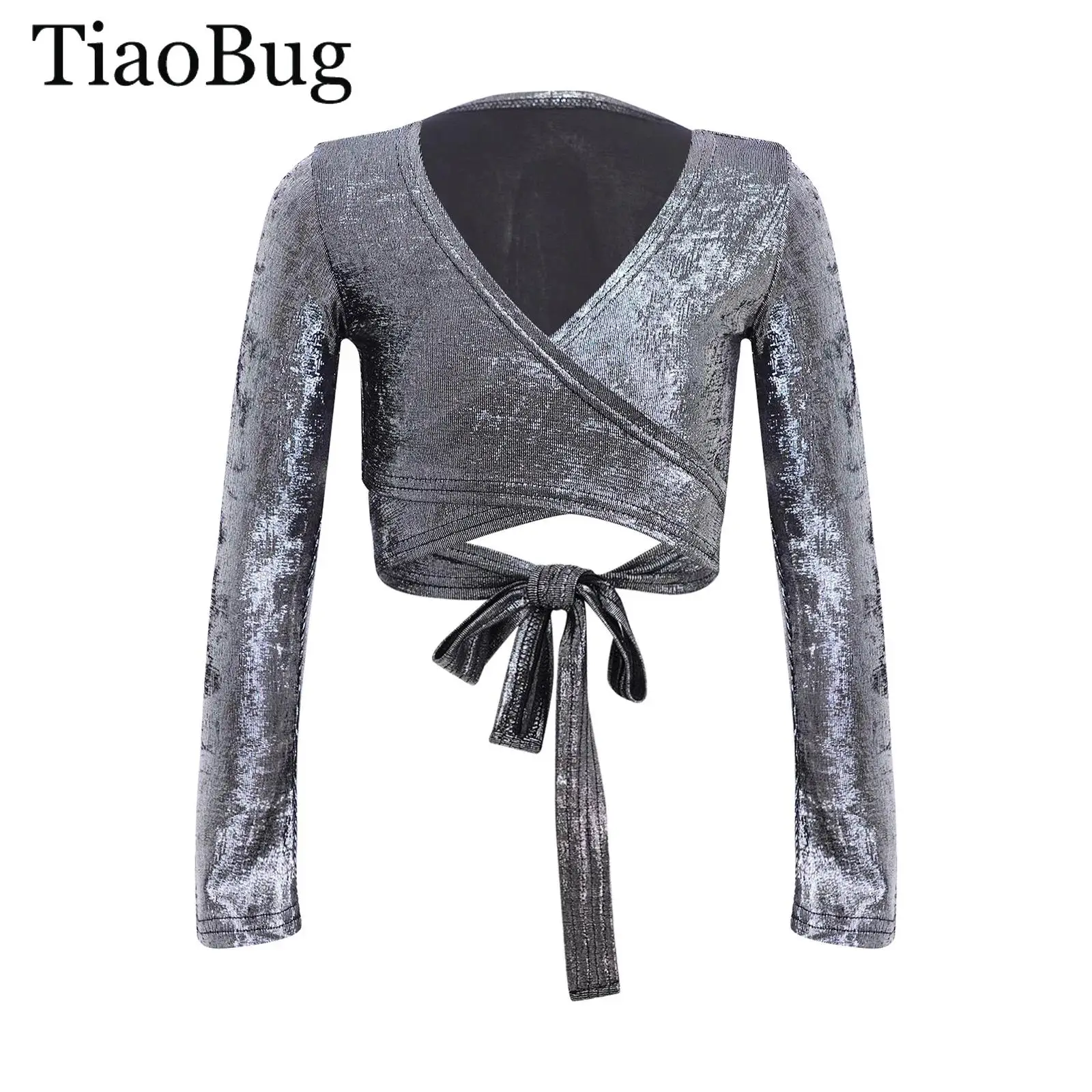 Детский танцевальный костюм для девочек в стиле хип-хоп и джаз, топ с длинным рукавом и металлическим эффектом, для латиноамериканских танцев и соревнований
Детский танцевальный костюм для девочек в стиле хип-хоп и джаз, топ с длинным рукавом и металлическим эффектом, для латиноамериканских танцев и соревнований