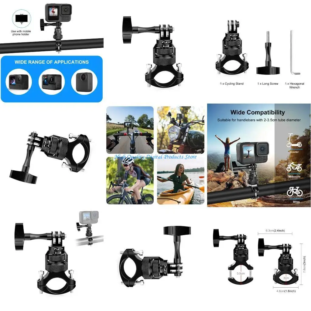 U2JE Durability Bike Motorcycle Handlebar Camera Mount 360°Adjustable Rotation
U2JE Durability Bike Motorcycle Handlebar Camera Mount 360°Adjustable Rotation