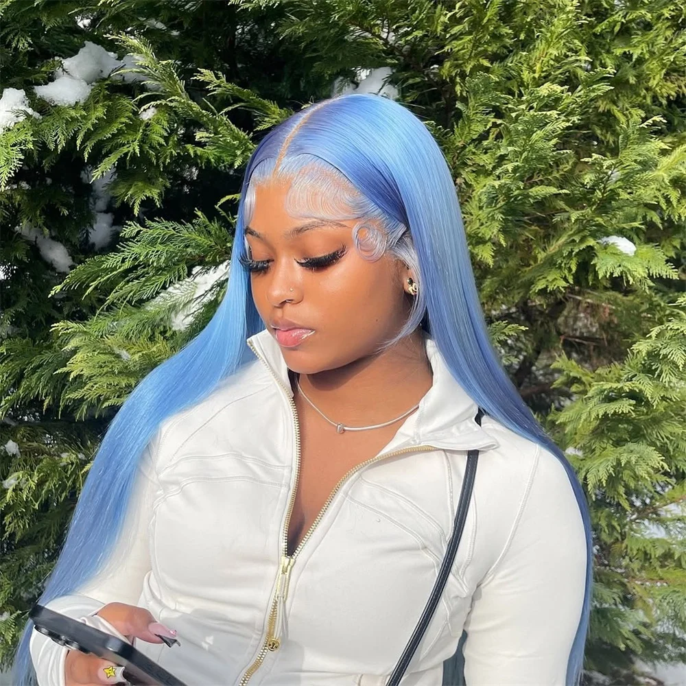 Light Blue Color Blonde Lace Front Wigs Human Hair White 13x4 13X6 HD Transparent Lace Frontal Wig For Women Pre Plucked
Light Blue Color Blonde Lace Front Wigs Human Hair White 13x4 13X6 HD Transparent Lace Frontal Wig For Women Pre Plucked